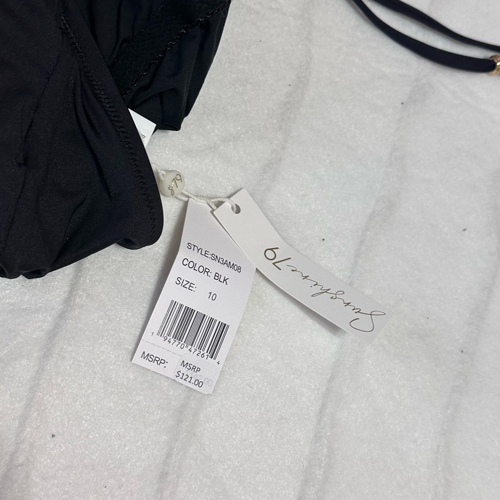 NWT Elegant Black Halter One-Piece Swimsuit - Picture 9 of 9